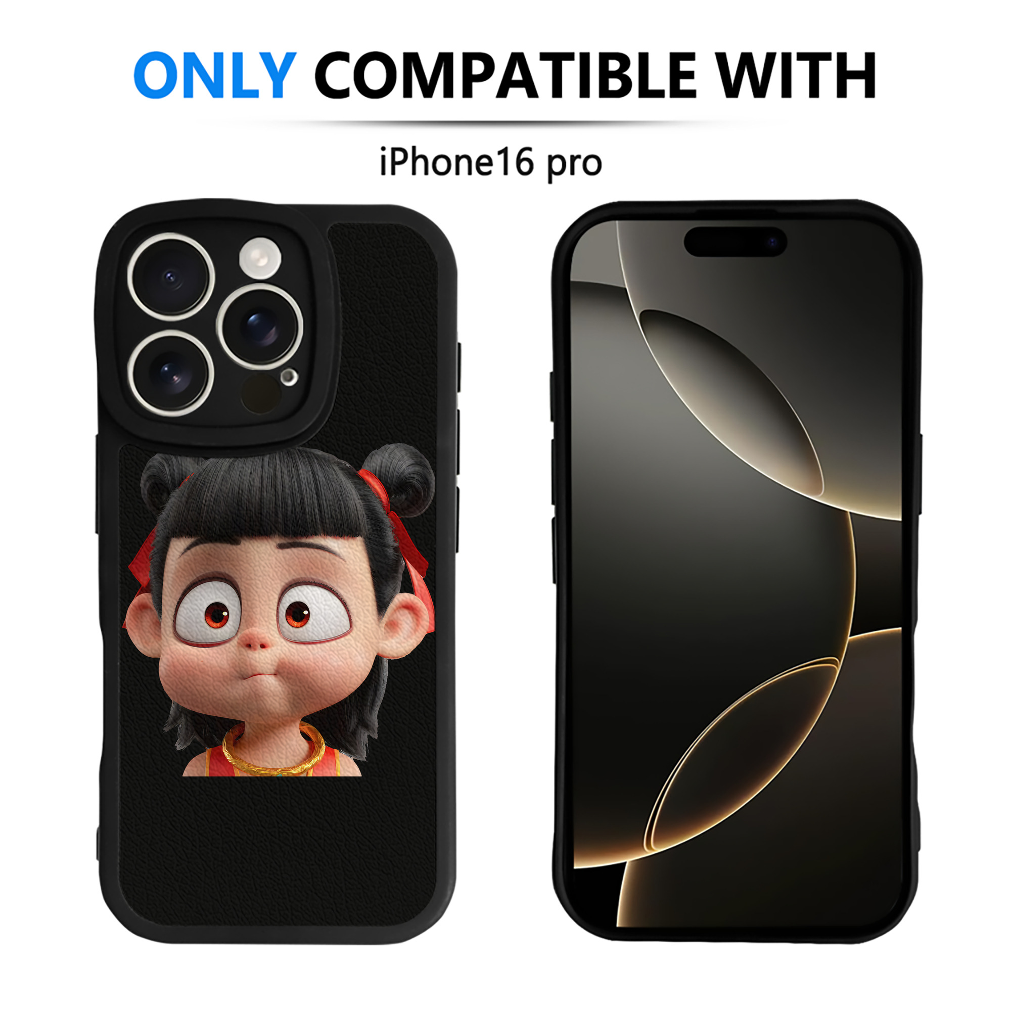 （画像用） Ne Zha 2 ナタ 魔童の大暴れ 【iPhone 16シリーズ対応】シリコンスマホケース（レザー調） 材質：シリコン